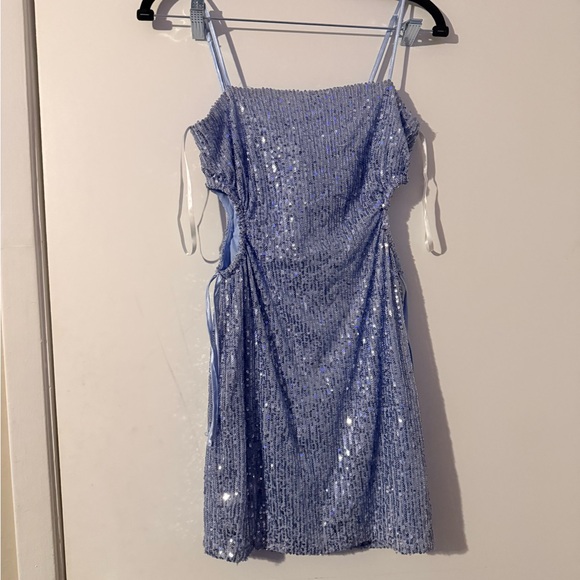 B Darlin Sparkling Blue Mini Dress - Picture 1 of 4